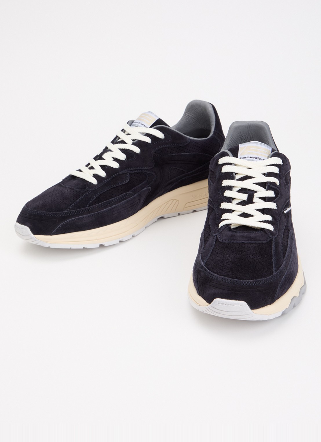 Floris van Bommel De Rezer 02.06 sneaker van suède - detail 2 donkerblauw