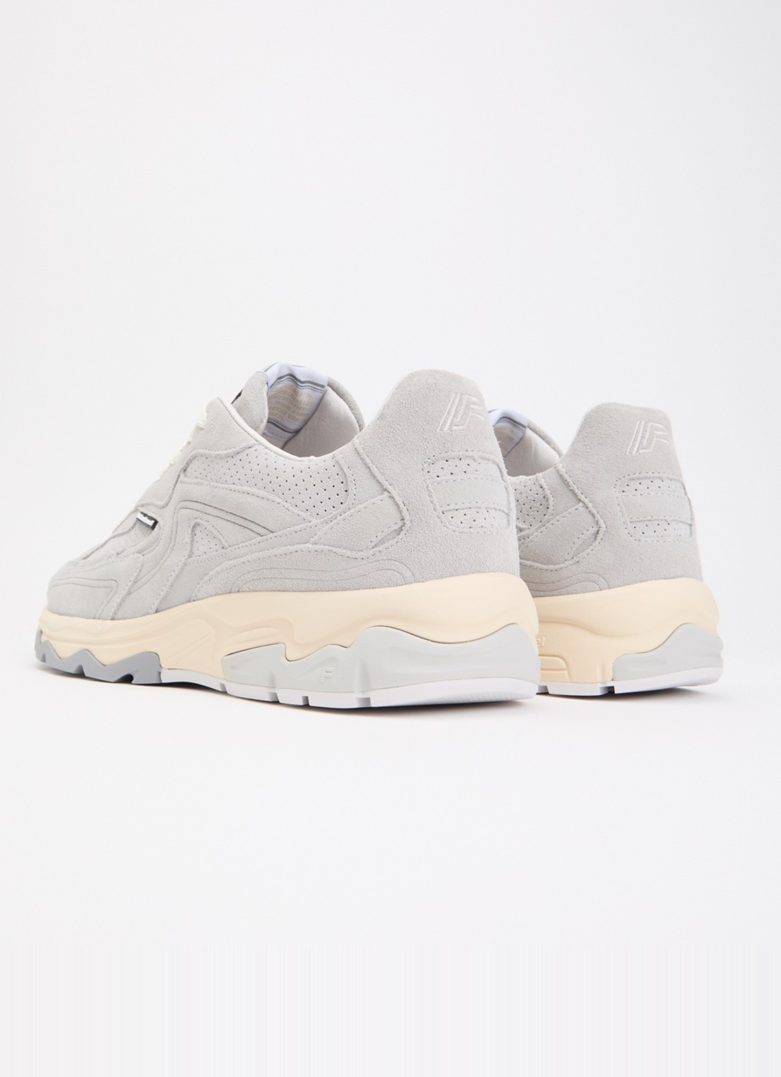 Floris van Bommel De Rezer 02.07 sneaker van suéde  - achterkant lichtgrijs