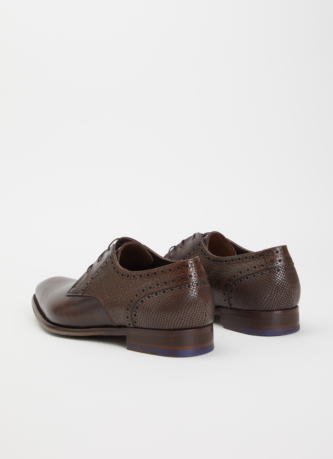 Floris van Bommel De Stapper 39.80 brogue van leer - achterkant 5 donkerbruin