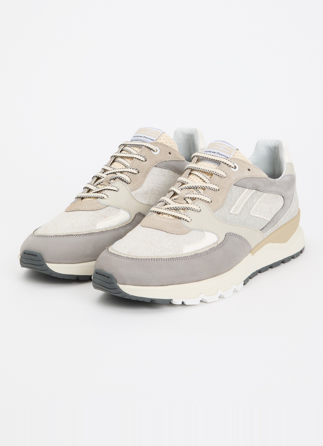 Floris van Bommel De Treener sneaker met leren details - detail beige