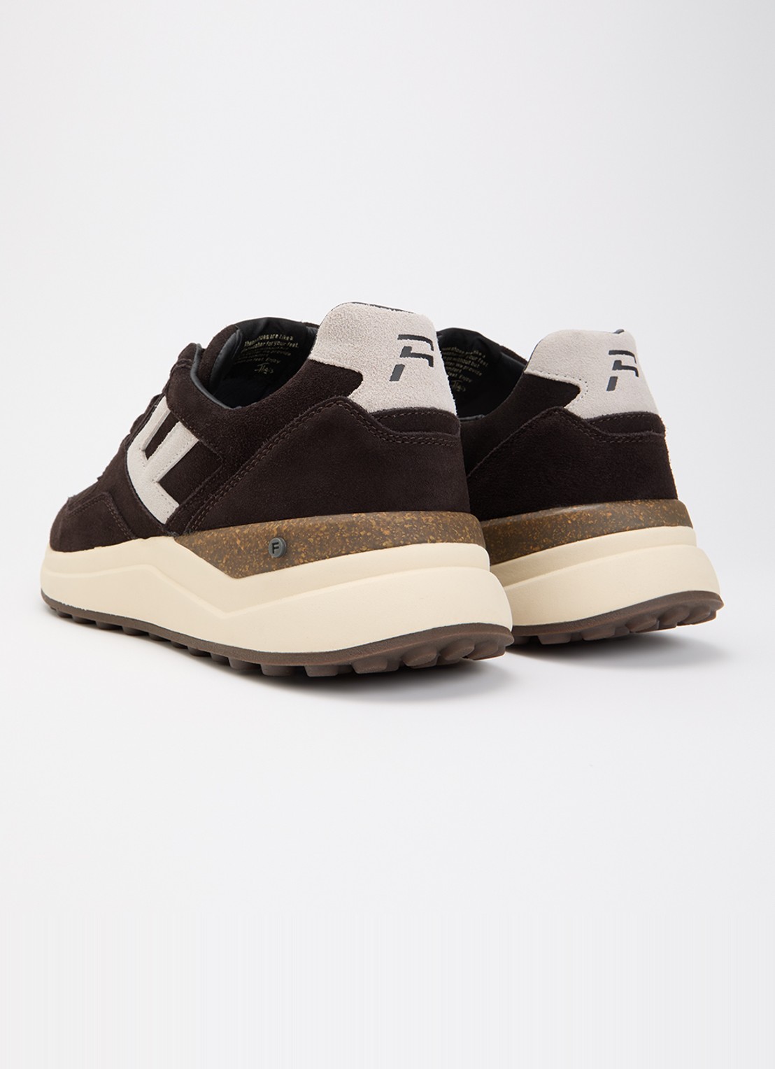 Floris van Bommel De Trikker 05.00 sneaker van suède - achterkant 5 donkerbruin
