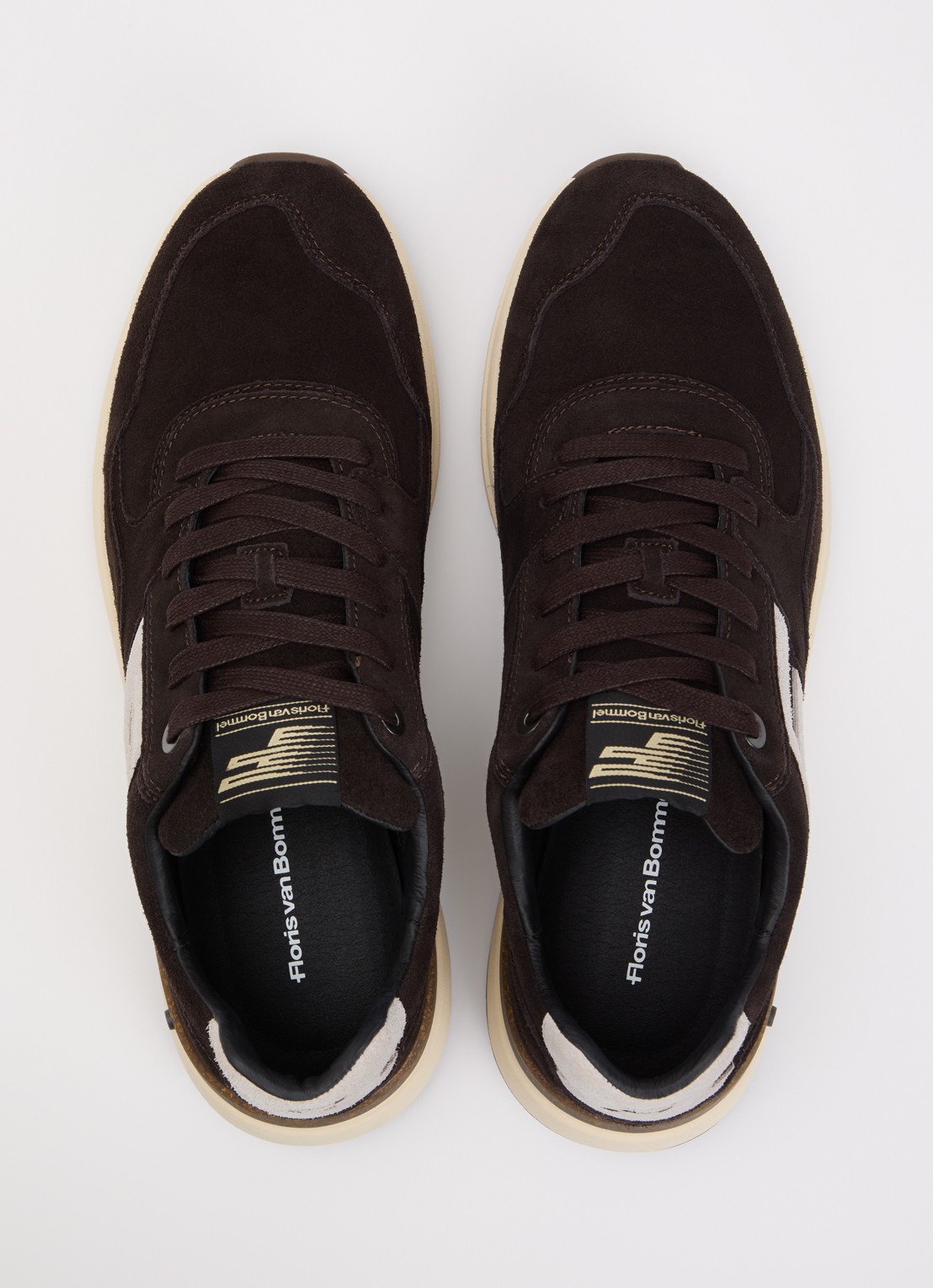 Floris van Bommel De Trikker 05.00 sneaker van suède - detail 3 donkerbruin