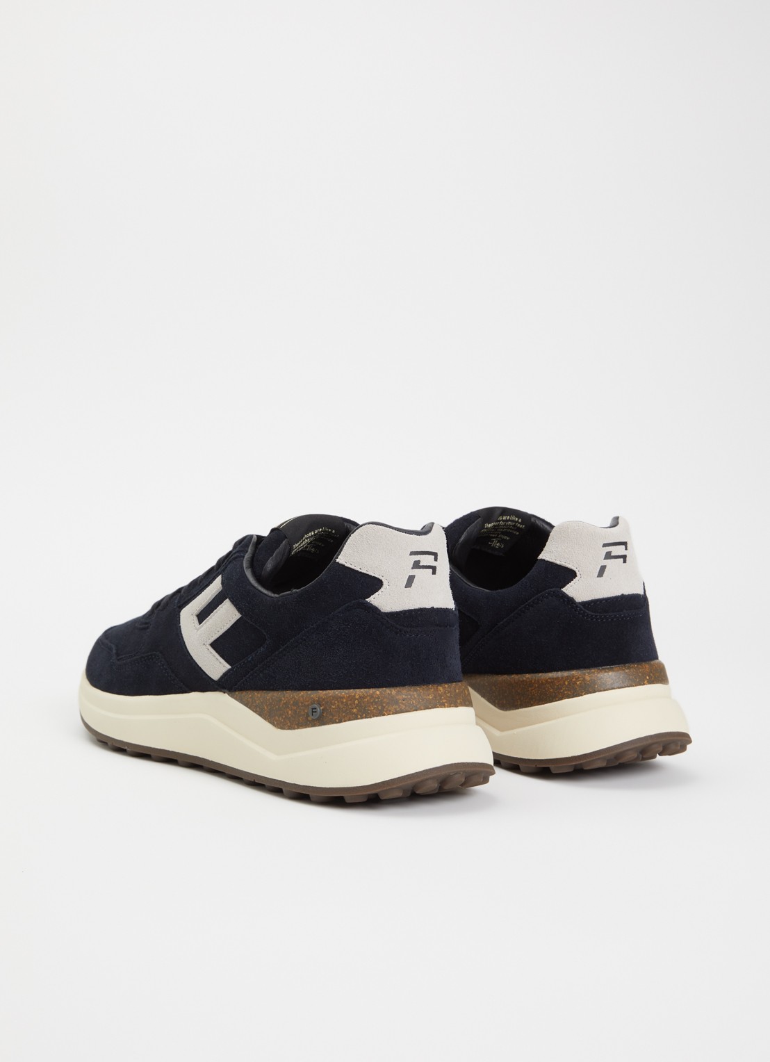 Floris van Bommel De Trikker 05.01 sneaker van suède - achterkant 5 donkerblauw