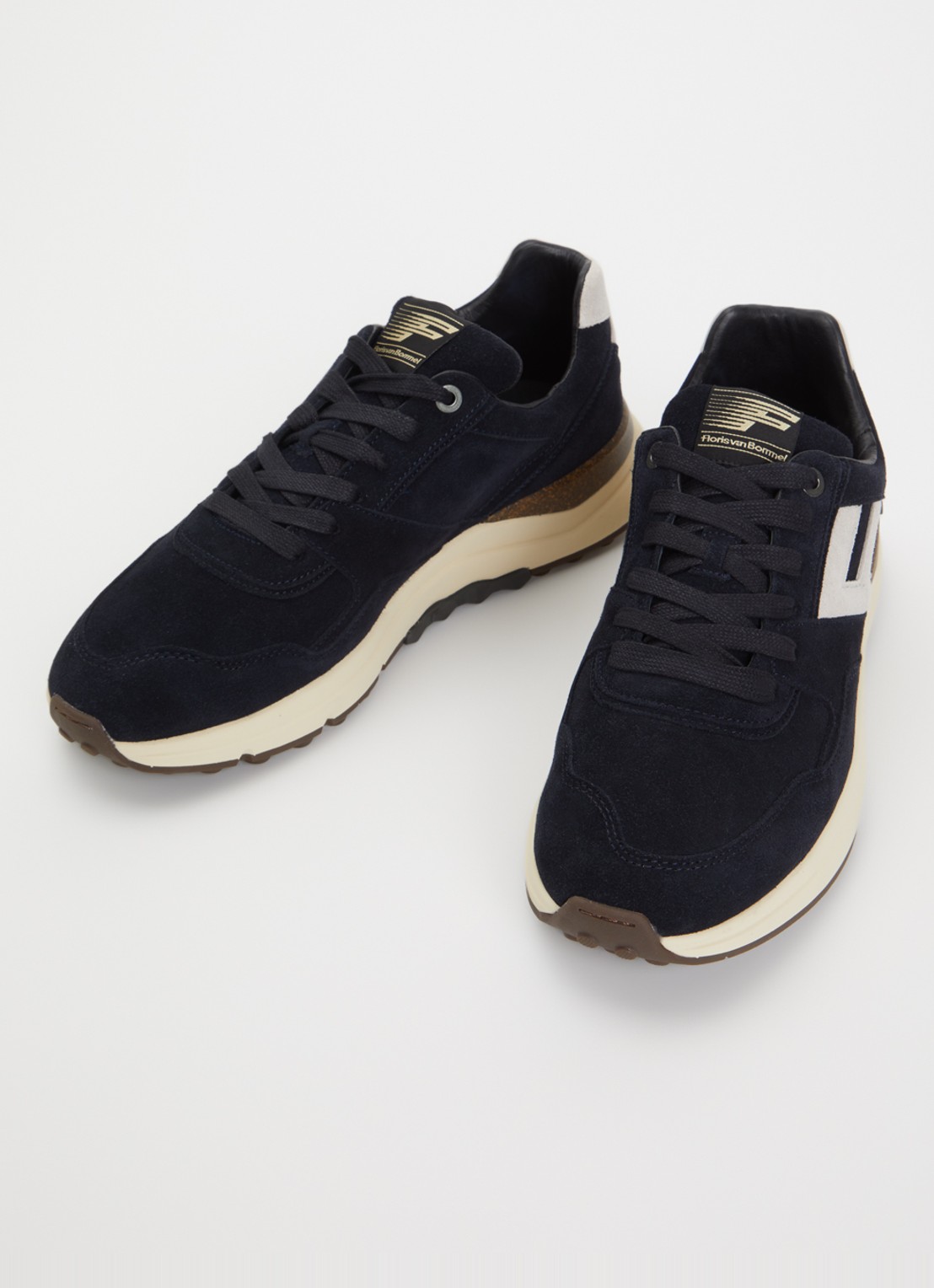 Floris van Bommel De Trikker 05.01 sneaker van suède - detail 2 donkerblauw
