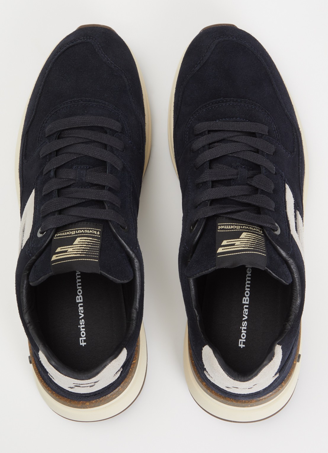 Floris van Bommel De Trikker 05.01 sneaker van suède - detail 3 donkerblauw