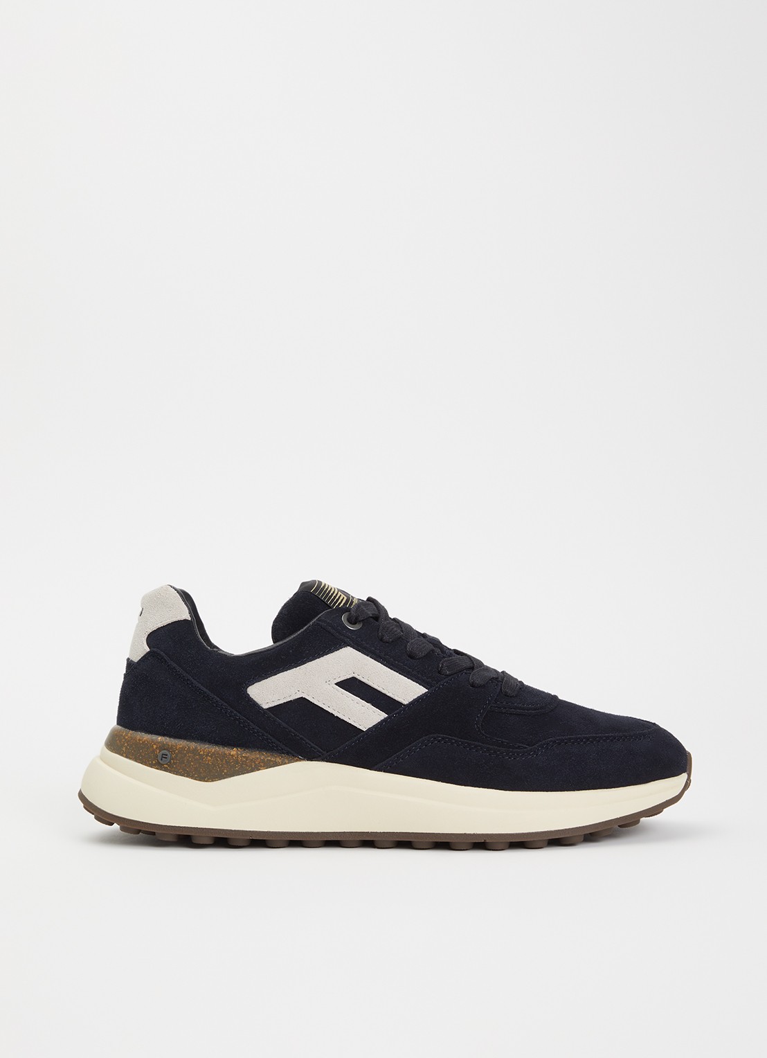 Floris van Bommel De Trikker 05.01 sneaker van suède - voorkant donkerblauw