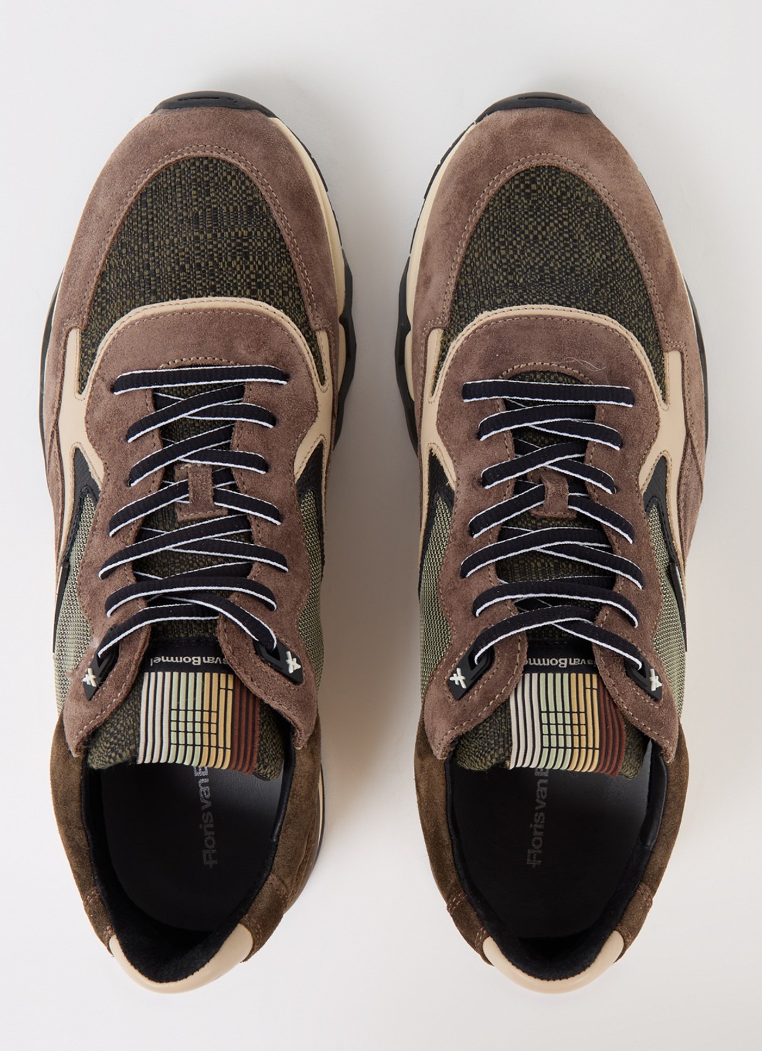 Floris van Bommel De Zager 05.08 sneaker met suède details - detail 4 khaki