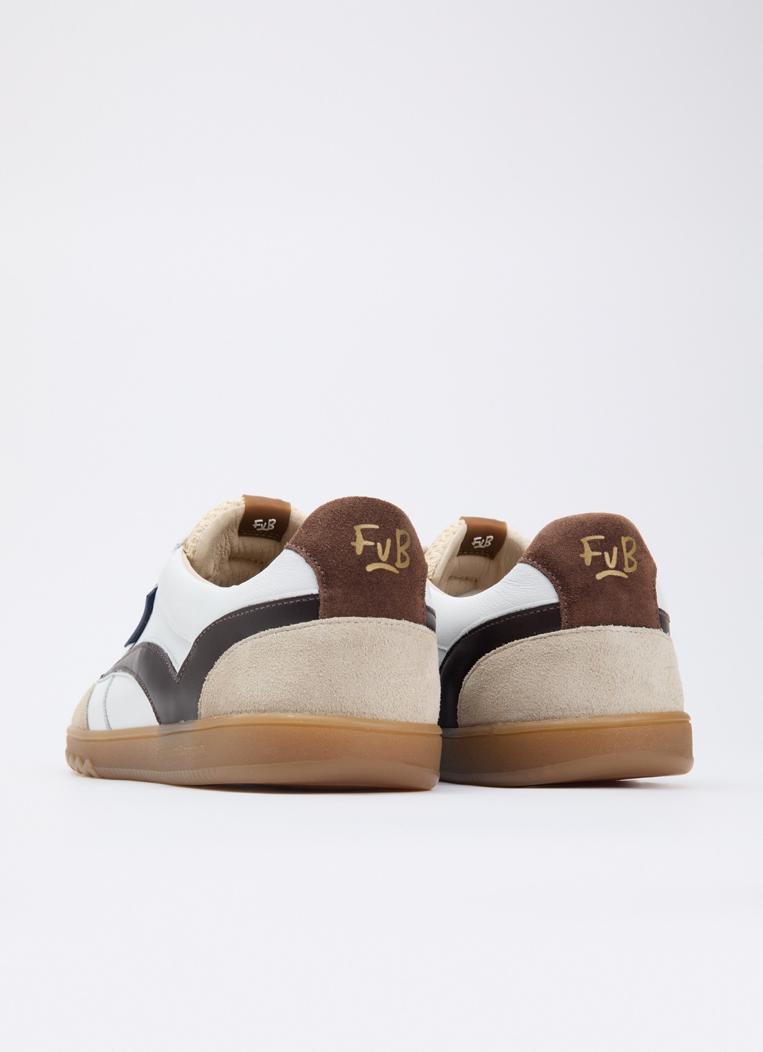 Floris van Bommel De Zaler 01.22 sneaker van leer met suède details - achterkant wit