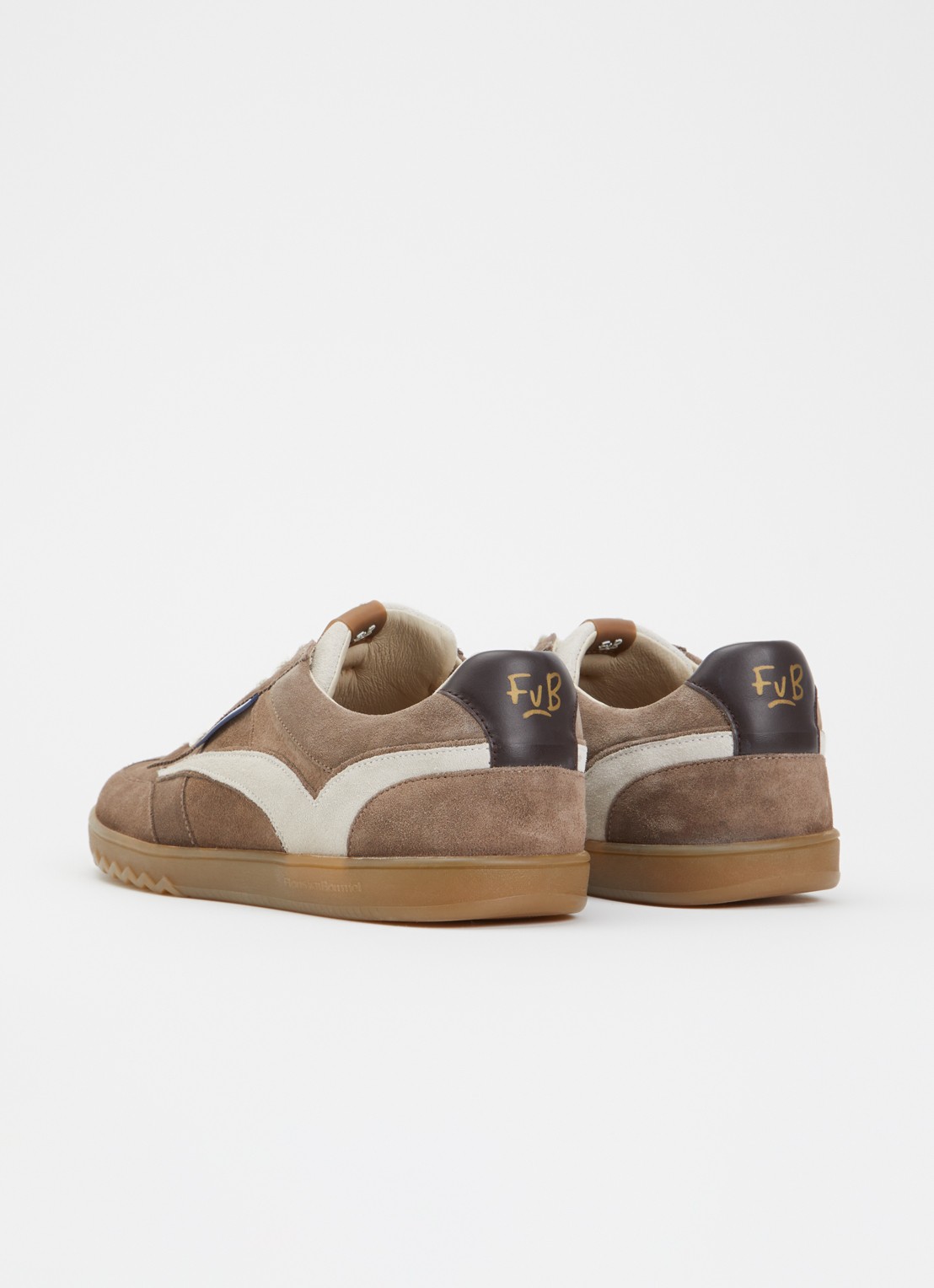 Floris van Bommel De zaler 01.28 sneaker van suède  - achterkant 4 taupe