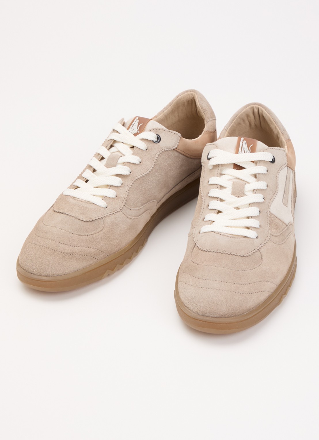 Floris van Bommel De Zaler 04.02 sneaker van suède - detail 3 lichtbruin