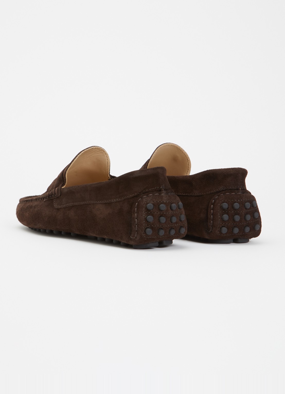 Floris van Bommel Manerba 01.25 mocassin van suède  - achterkant 5 donkerbruin