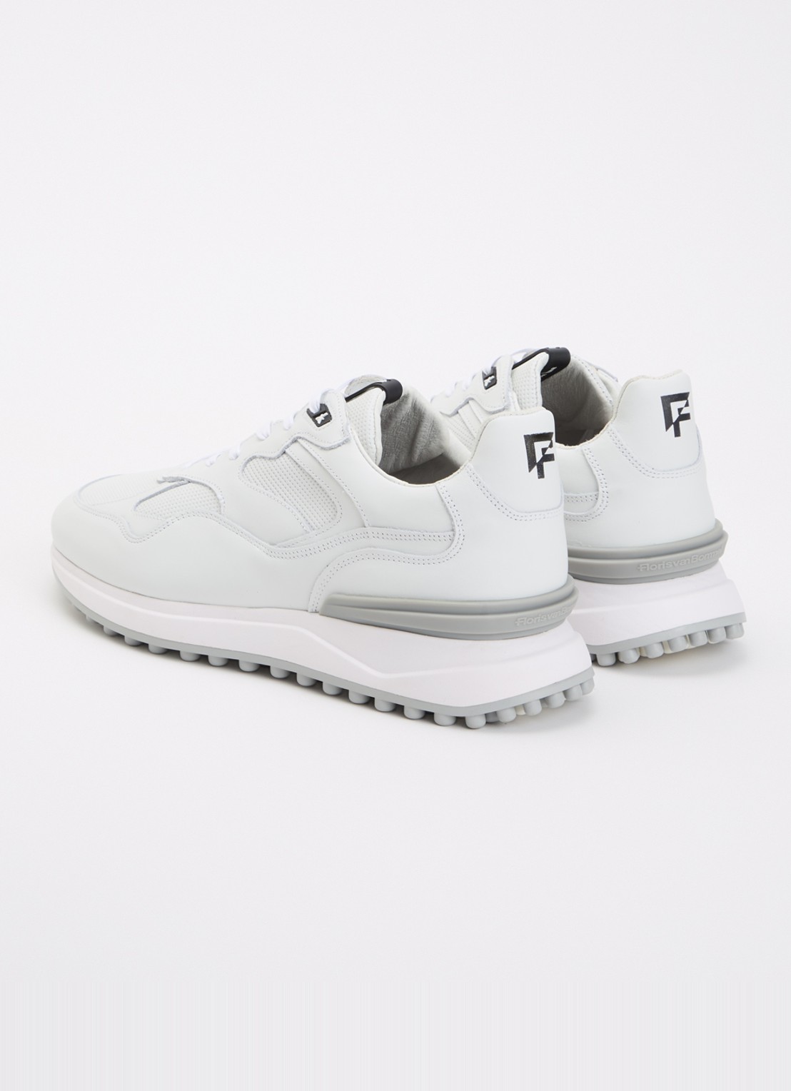 Floris van Bommel Noppi 18.12 sneaker van kalfsleer - achterkant lichtgrijs