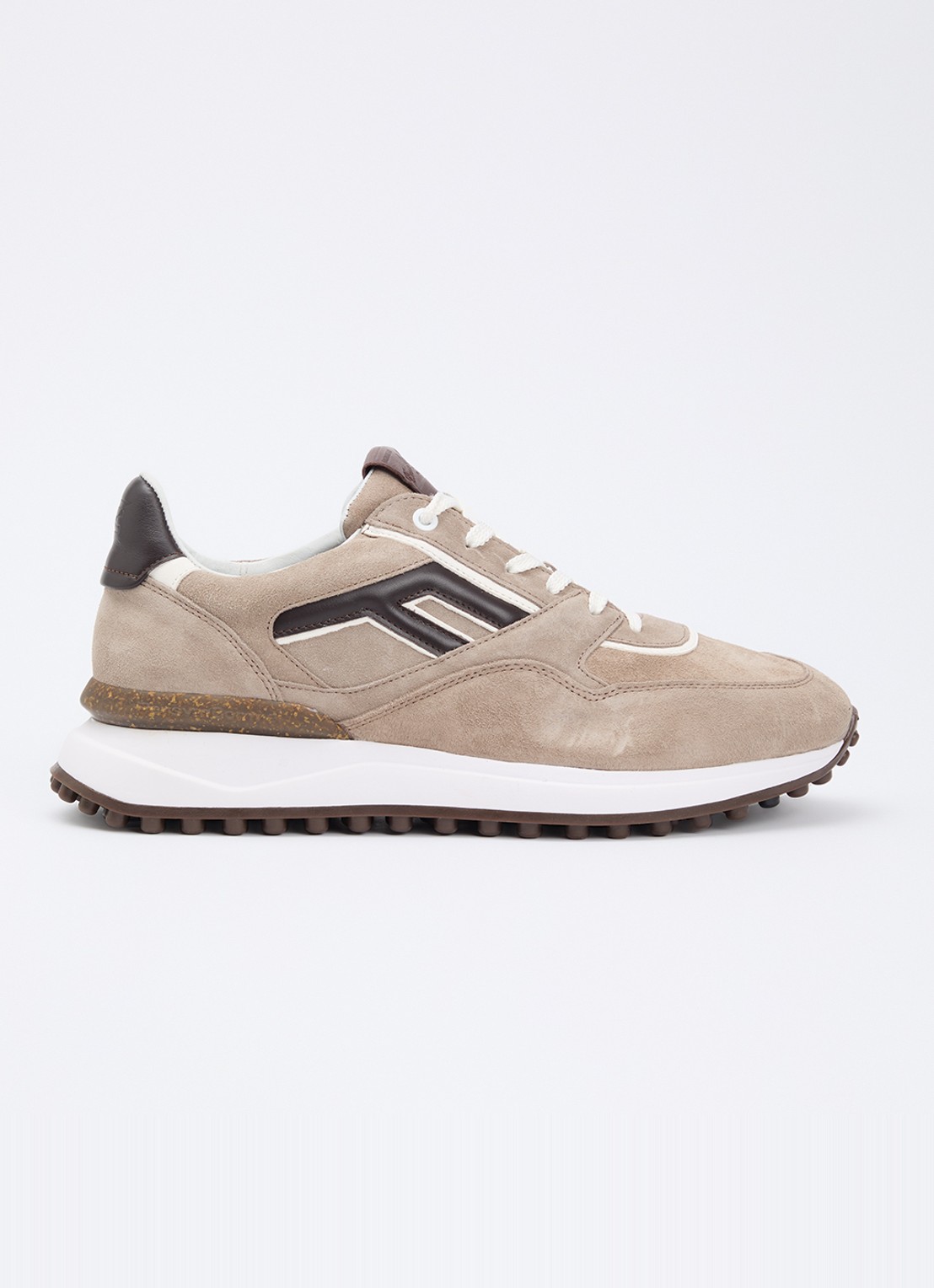 Floris van Bommel Noppi 38.12 sneaker van suède - voorkant 5 beige