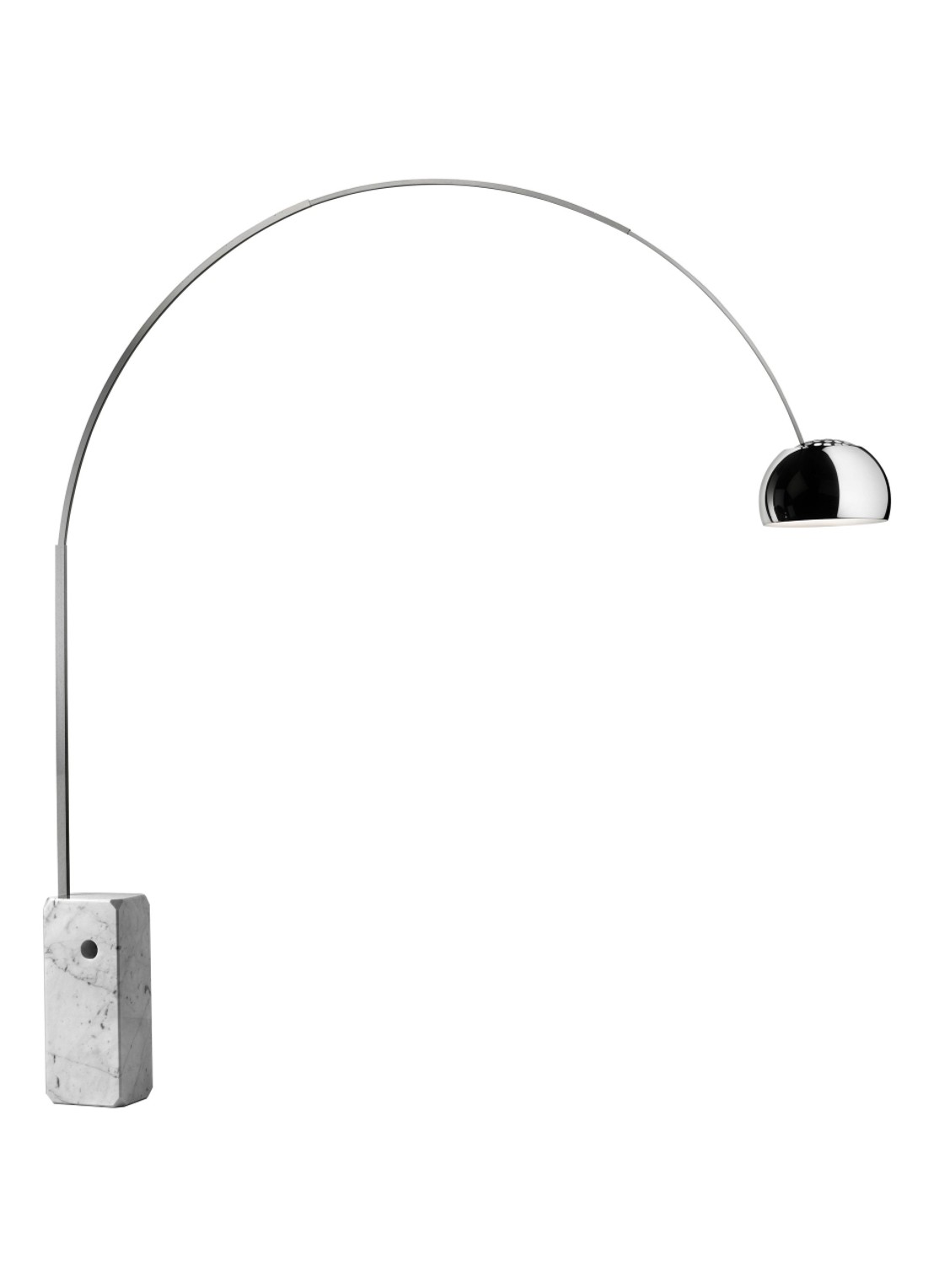 Flos Arco booglamp retrofit - voorkant gebroken wit