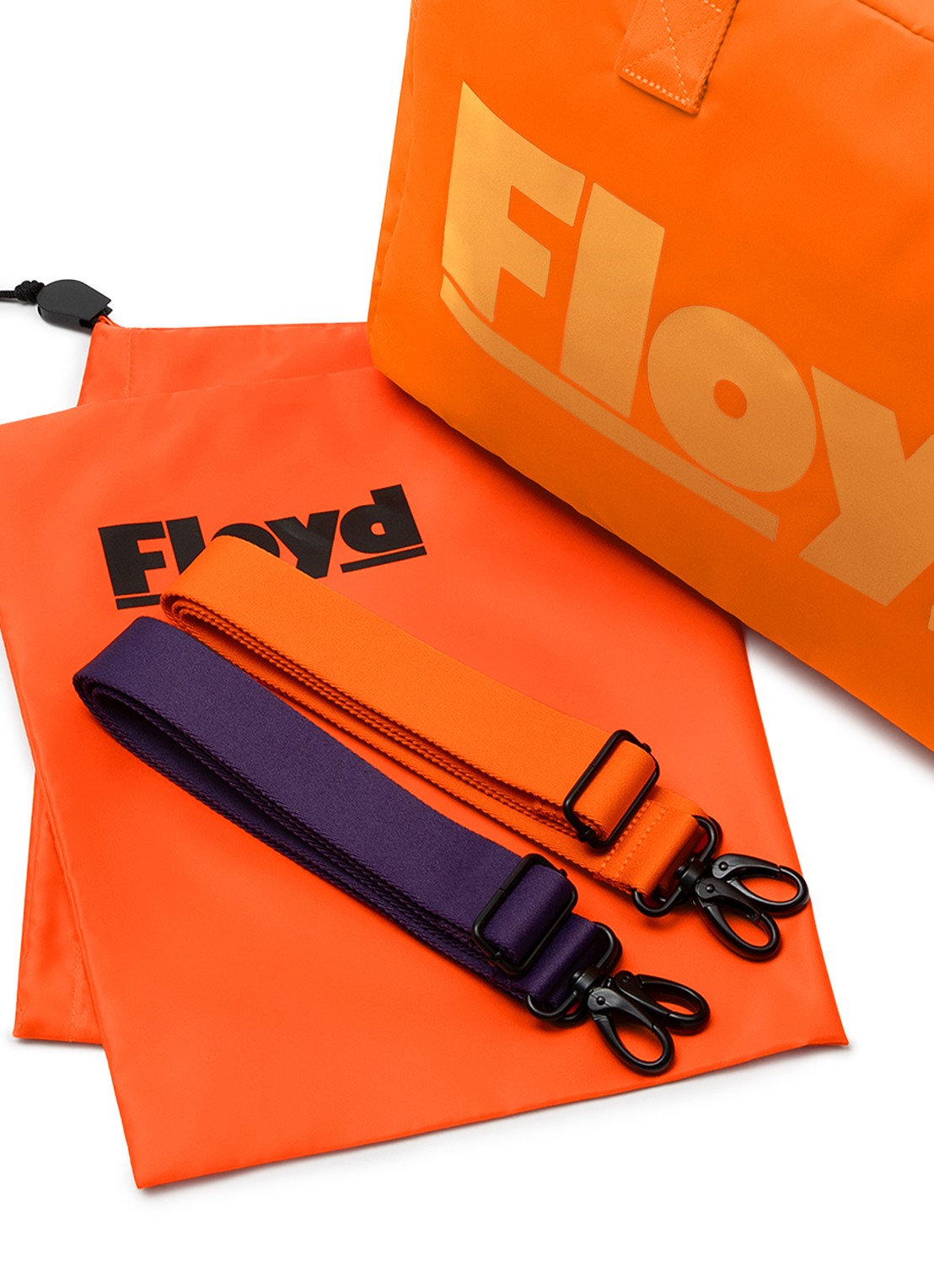 Floyd Weekendtas met logoprint - detail 3 orange