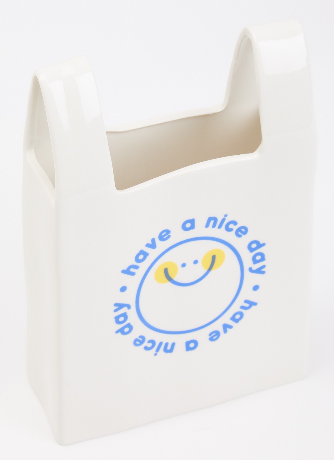Fluid Market Plastic Bag vaas 25 cm - voorkant 2 wit
