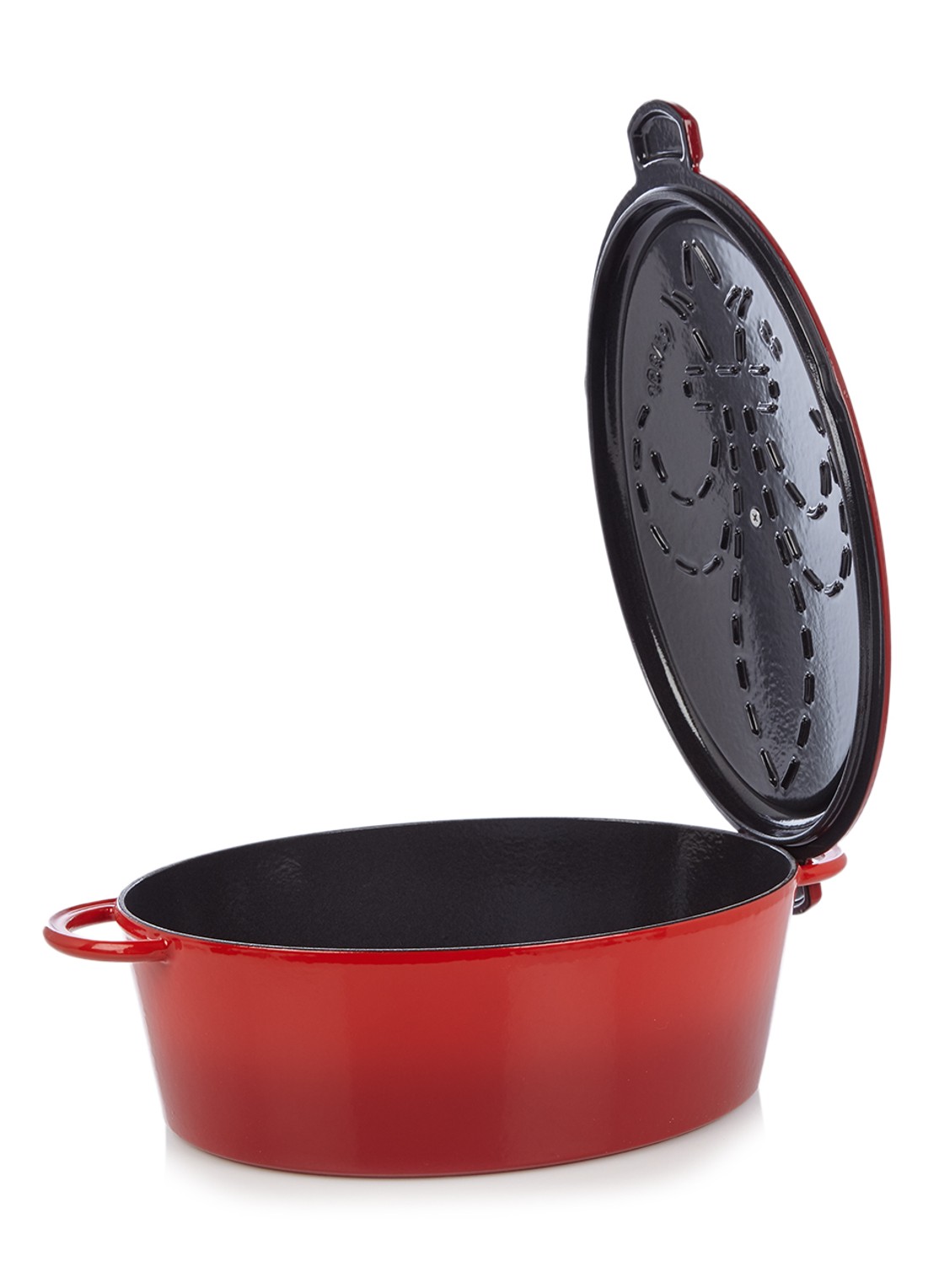 Fontignac Mains libres braadpan 33 cm - detail 2 steenrood