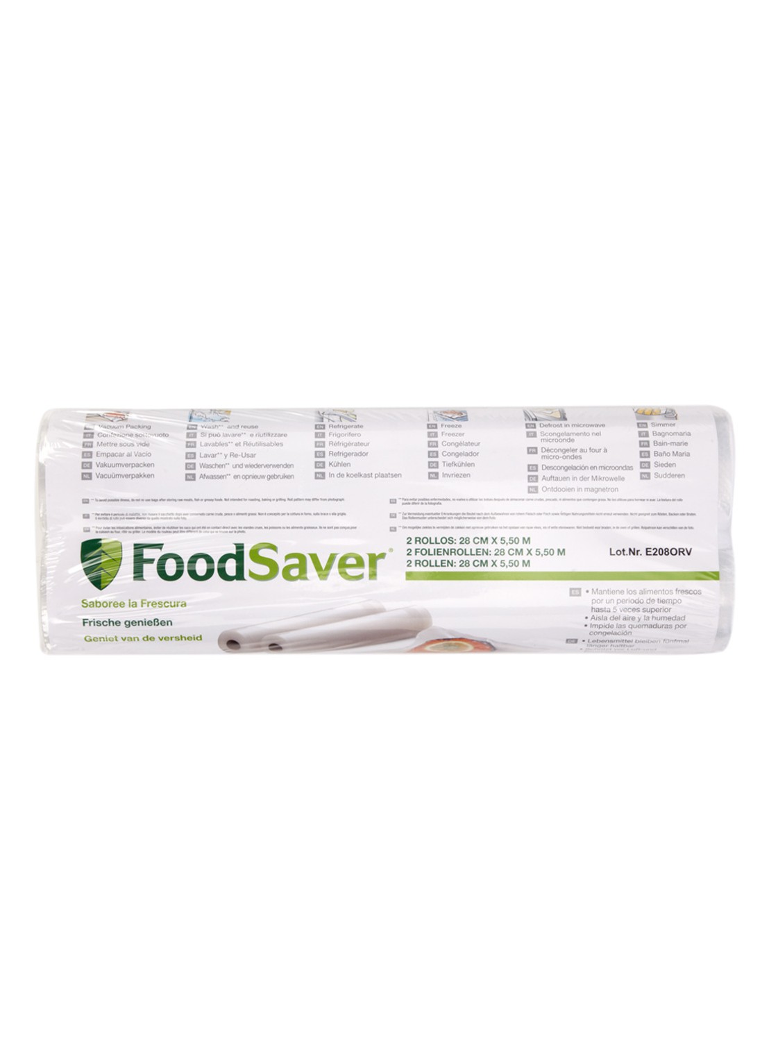 Foodsaver Vacuüm folie 2 stuks - voorkant wit