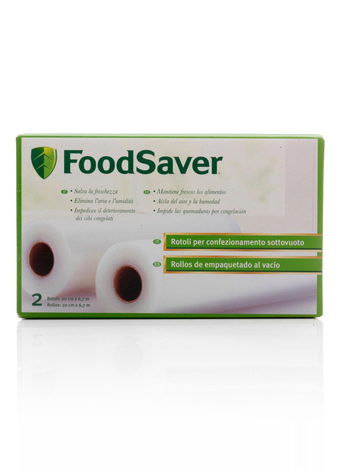 Foodsaver Verpakkingsfolie 20x670 cm 2 rollen - voorkant undefined
