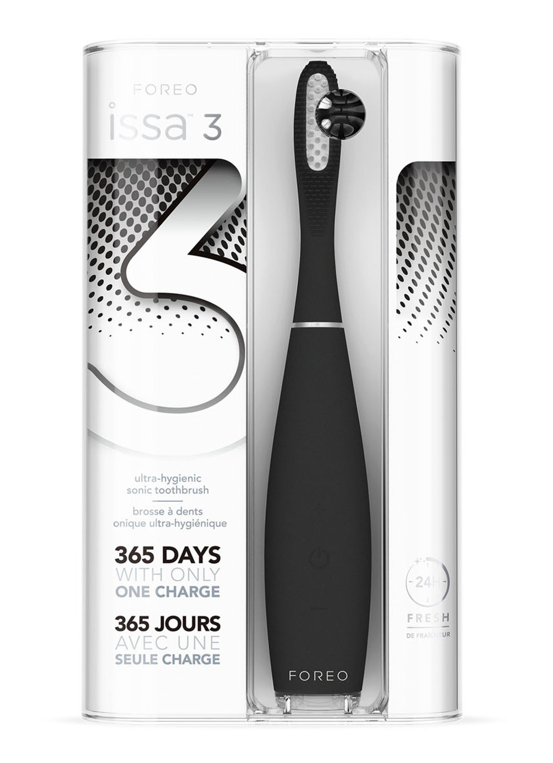 Foreo ISSA™ 3 ultra-hygienic silicone sonic toothbrush - elektrische tandenborstel - detail 4 zwart