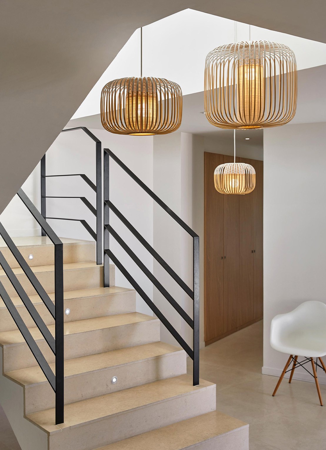 Forestier Bamboo Light hanglamp medium - voorkant 2 wit