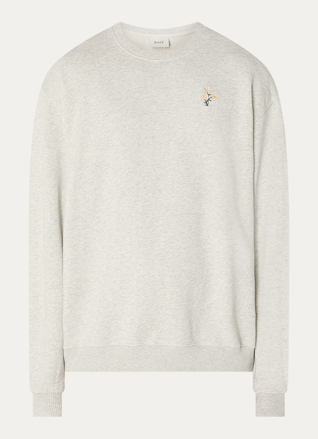 forét Bellis sweater met borduring - voorkant 3 grijsmele