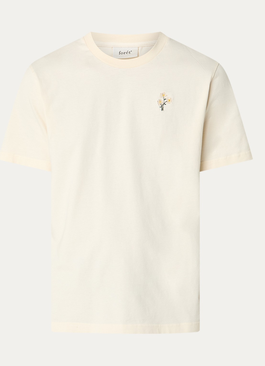 forét Bellis T-shirt met logoborduring - voorkant 3 beige
