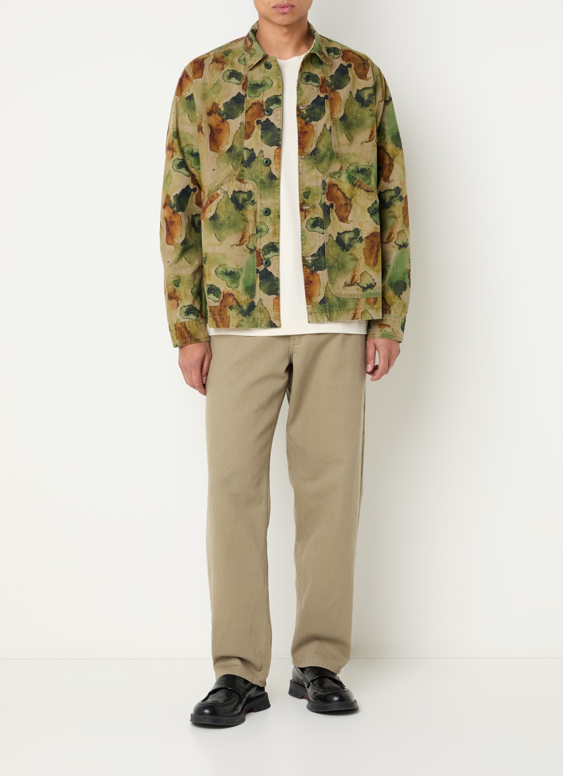 forét Berry comfort fit overshirt met steekzakken - voorkant 3 mosgroen