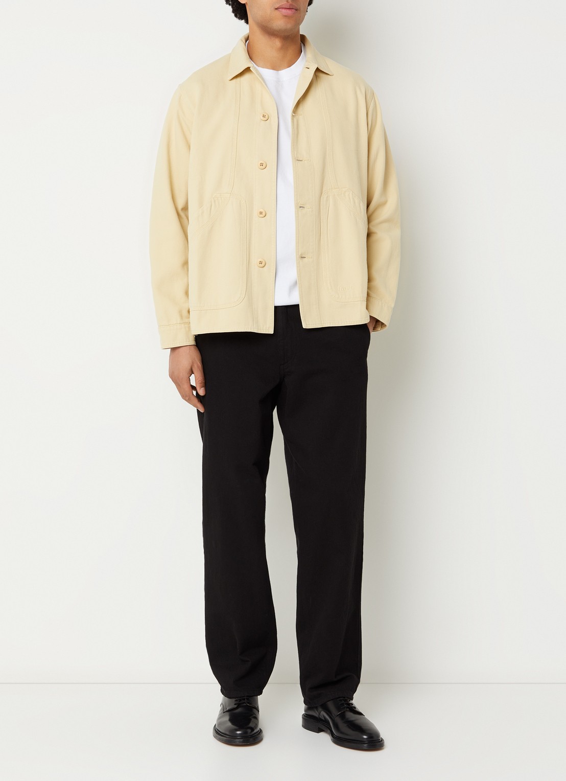 forét Berry overshirt van denim - voorkant 2 geel
