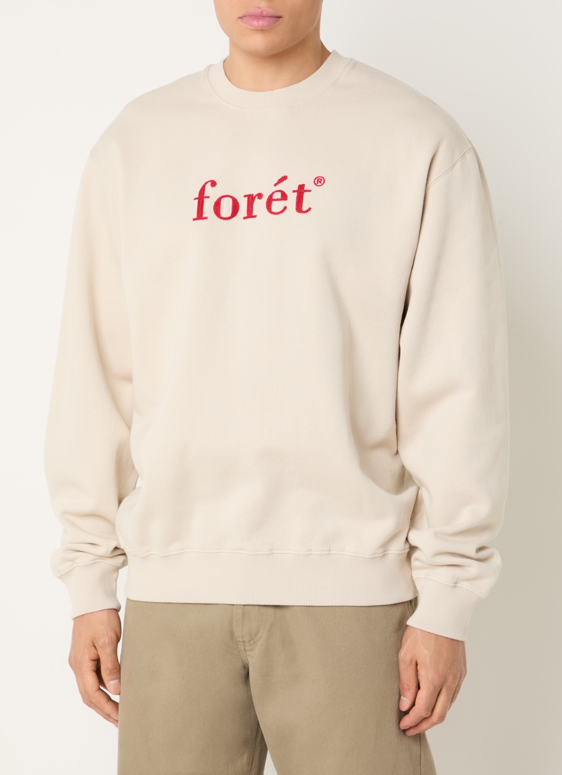 forét Boat sweater met logoboruring - detail 3 beige