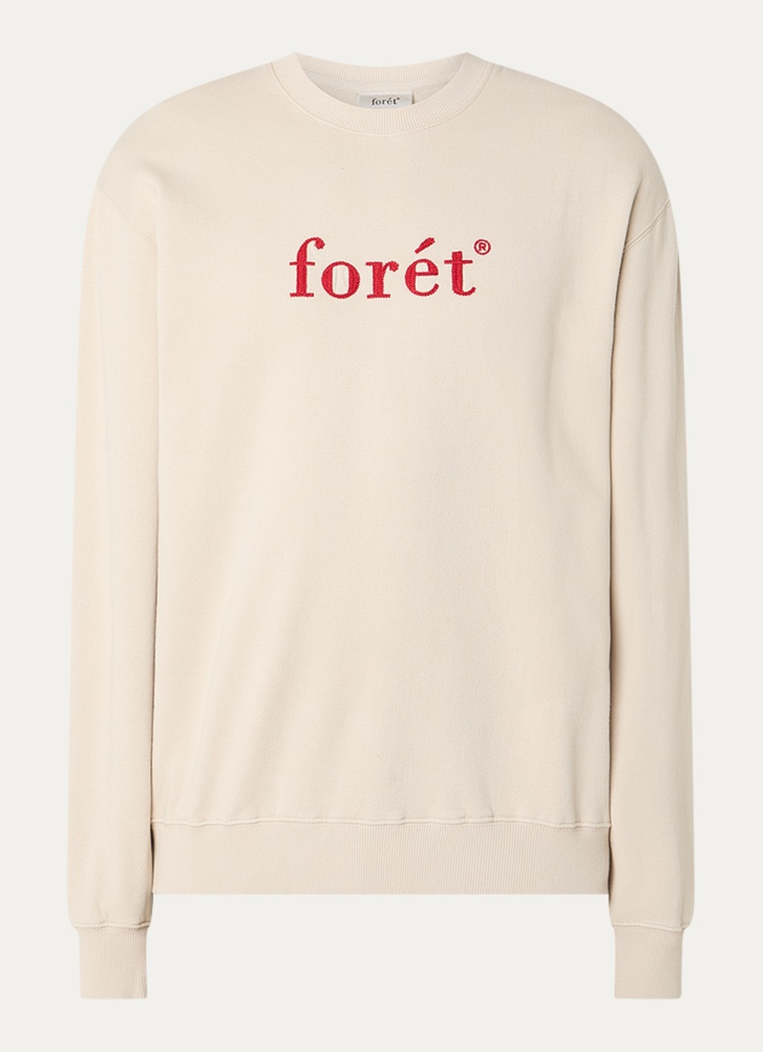 forét Boat sweater met logoboruring - voorkant beige
