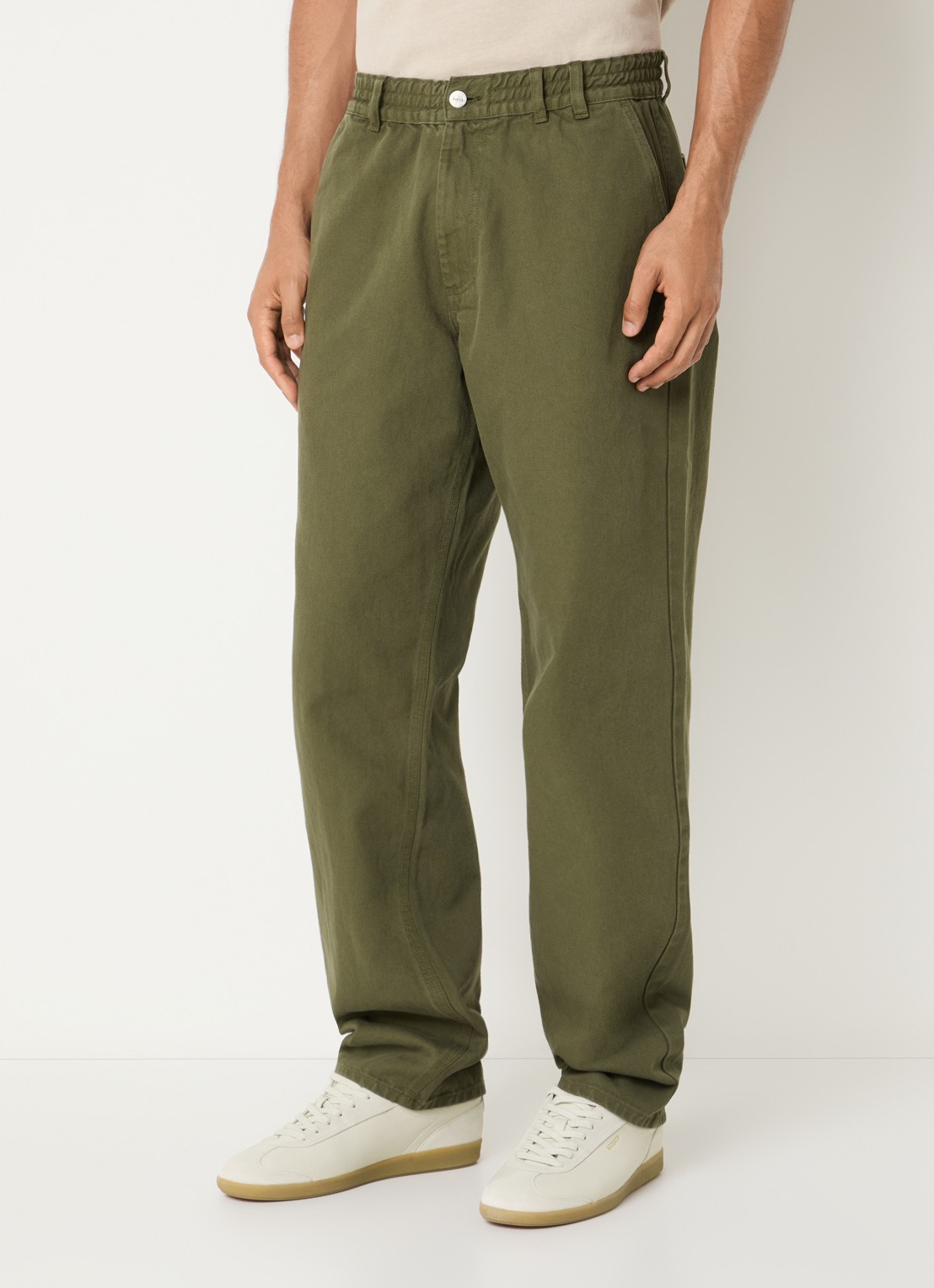 forét Clay loose fit broek met steekzakken - detail legergroen