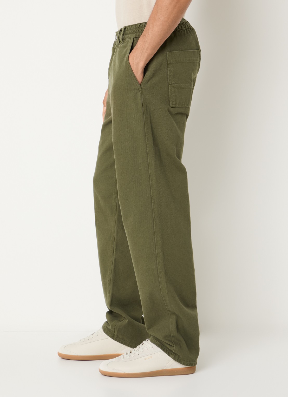 forét Clay loose fit broek met steekzakken - detail 2 legergroen