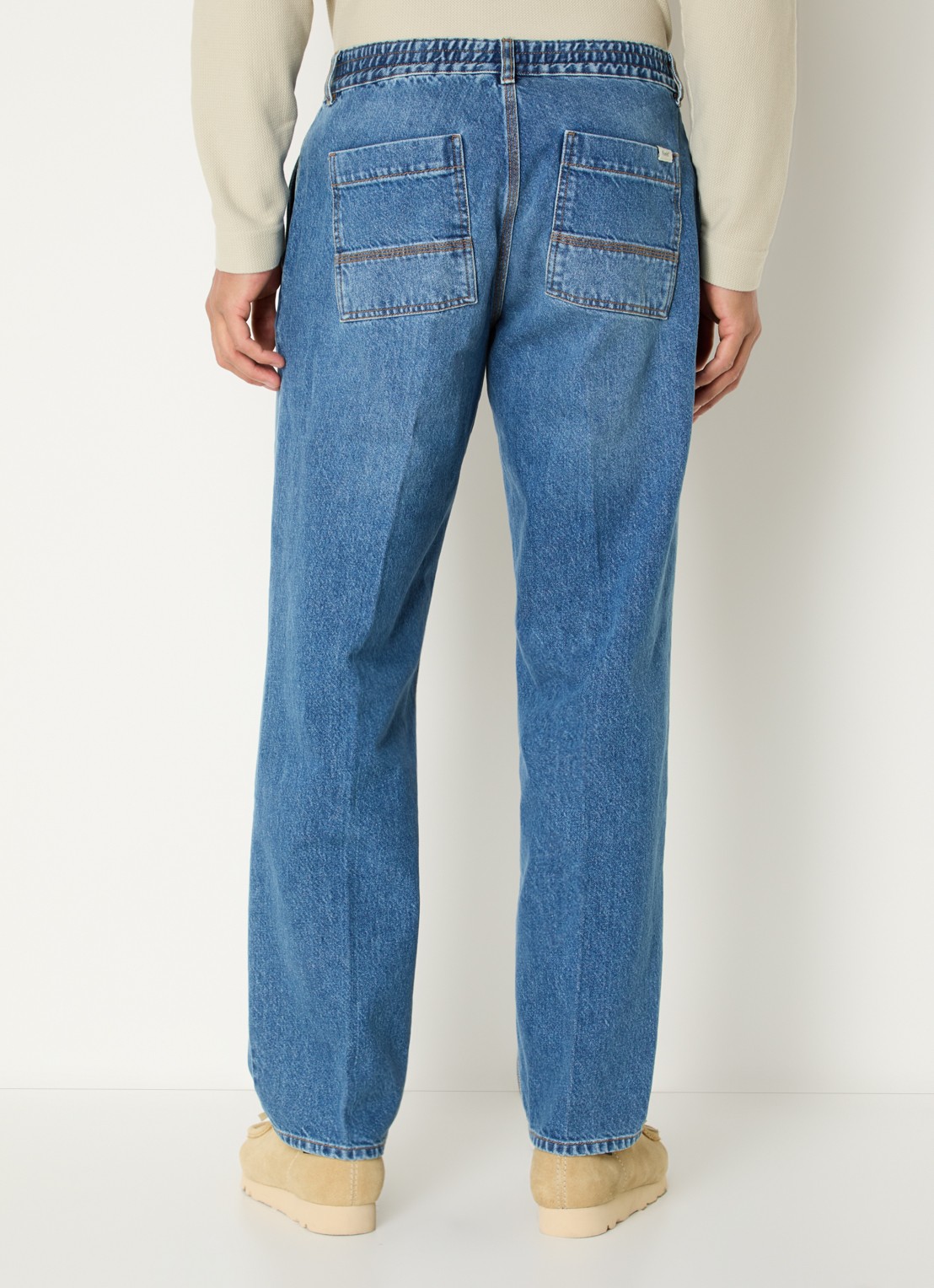 forét Clay straight leg jeans met medium wassing - achterkant 3 indigo