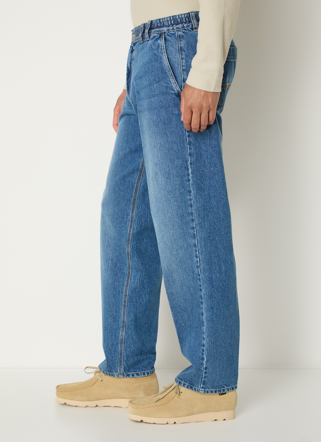 forét Clay straight leg jeans met medium wassing - detail 5 indigo