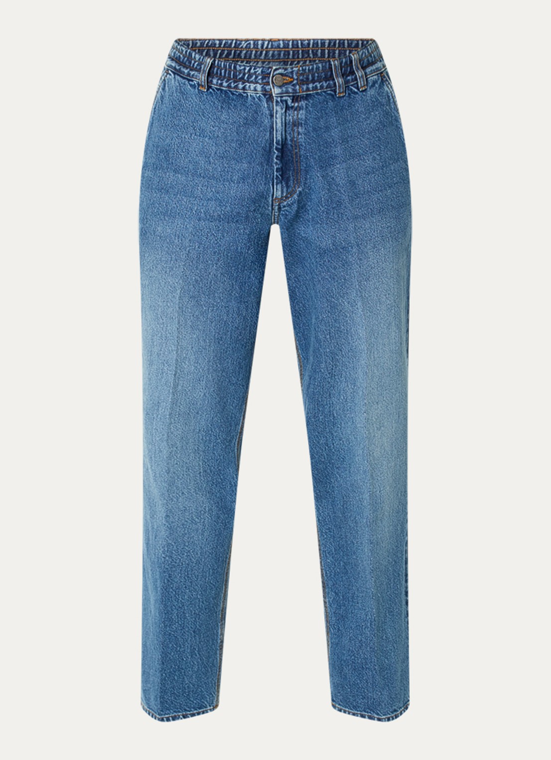 forét Clay straight leg jeans met medium wassing - voorkant indigo