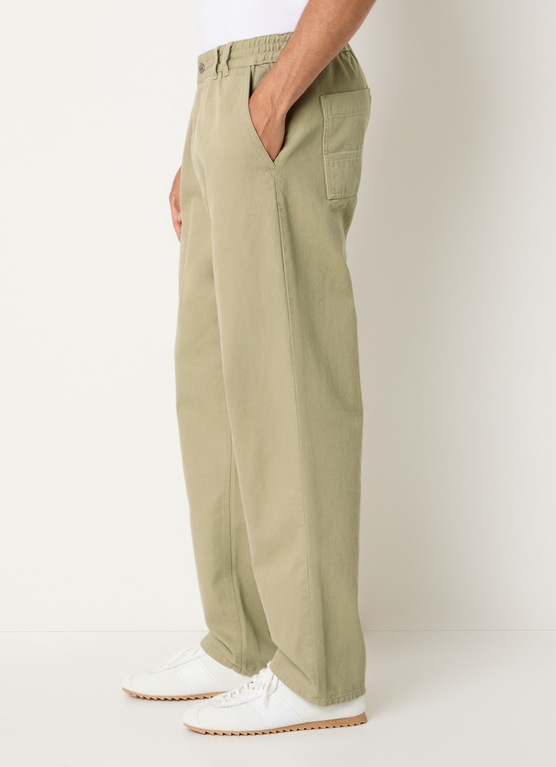 forét Clay Twill tapered fit chino met steekzakken - detail 3 khaki