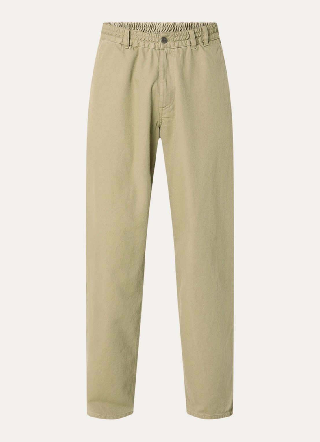 forét Clay Twill tapered fit chino met steekzakken - voorkant 4 khaki