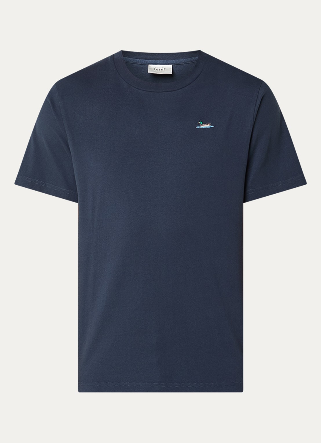 forét Duck T-shirt met borduring - voorkant donkerblauw