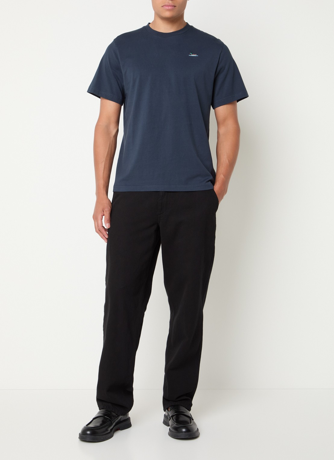 forét Duck T-shirt met borduring - voorkant 2 donkerblauw