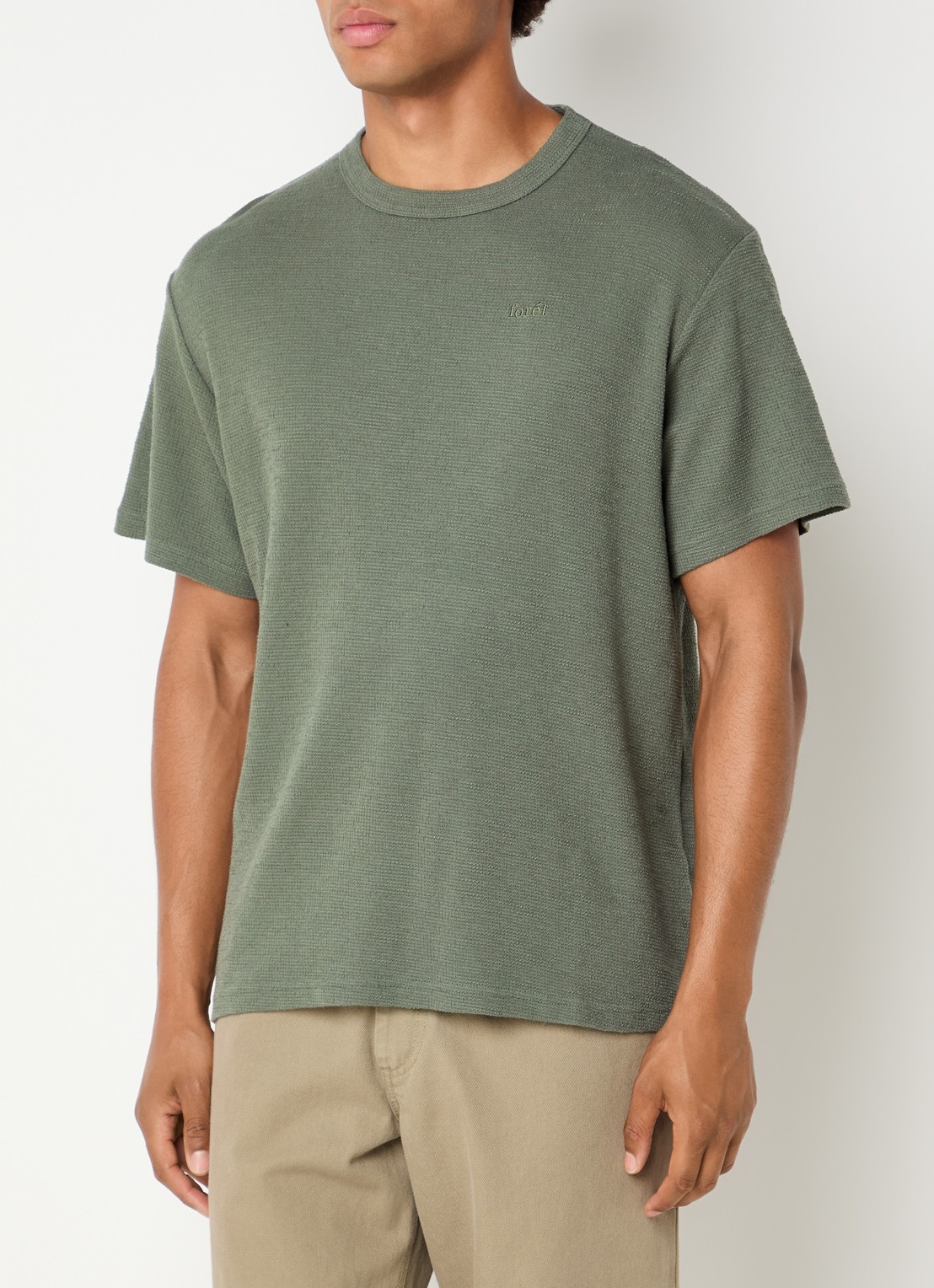 forét Fir T-shirt met structuur - detail 4 groen