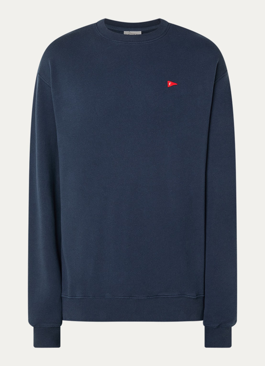 forét Flag sweater met logoborduring - voorkant donkerblauw