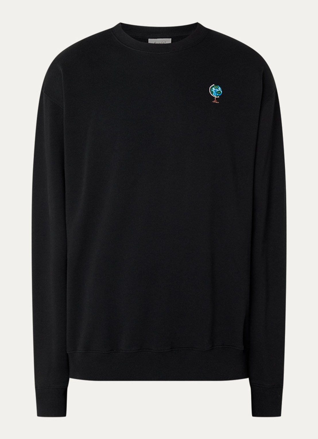 forét Globus sweater met borduring - voorkant 3 zwart