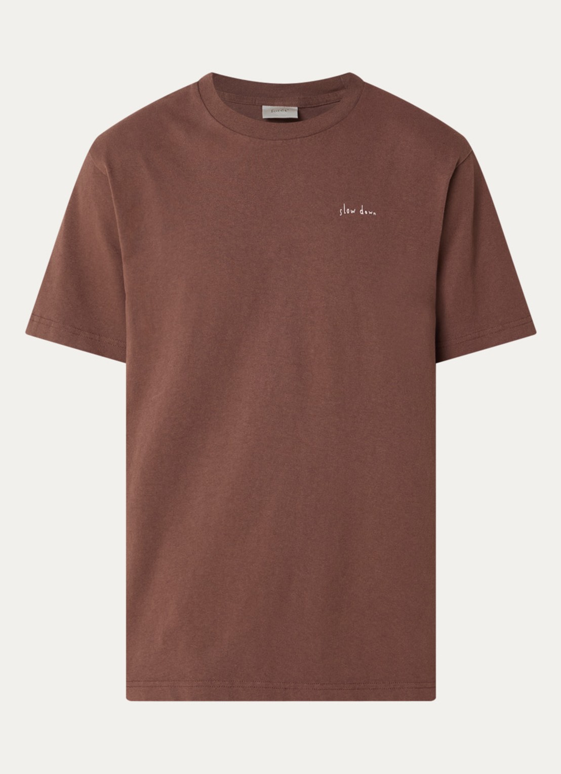 forét Haze T-shirt met front- en backprint - voorkant 2 kastanjebruin