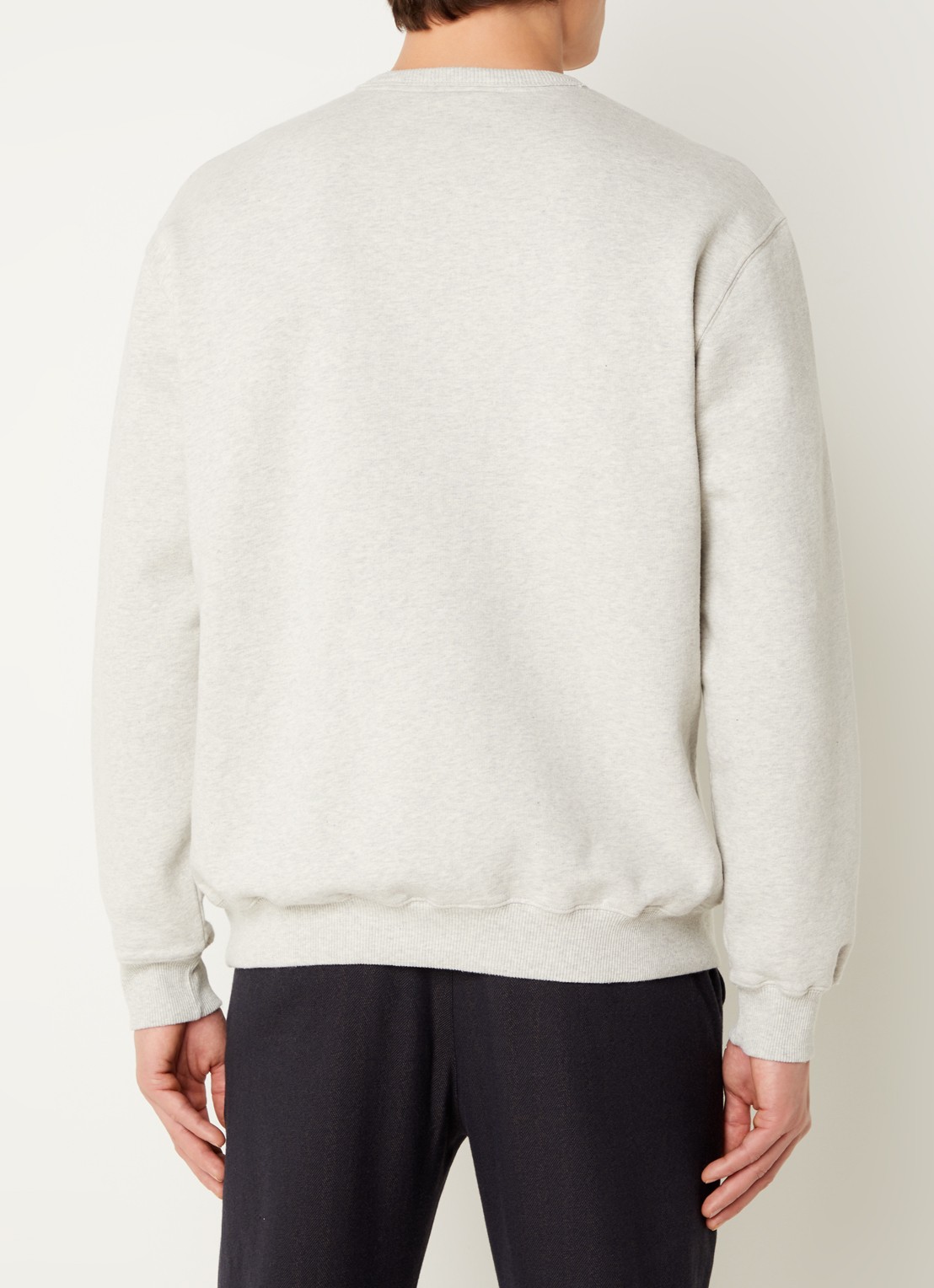 forét Noon sweater met logoborduring - achterkant grijsmele