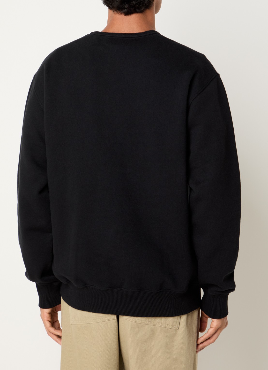 forét Noon sweater met logoborduring - achterkant zwart