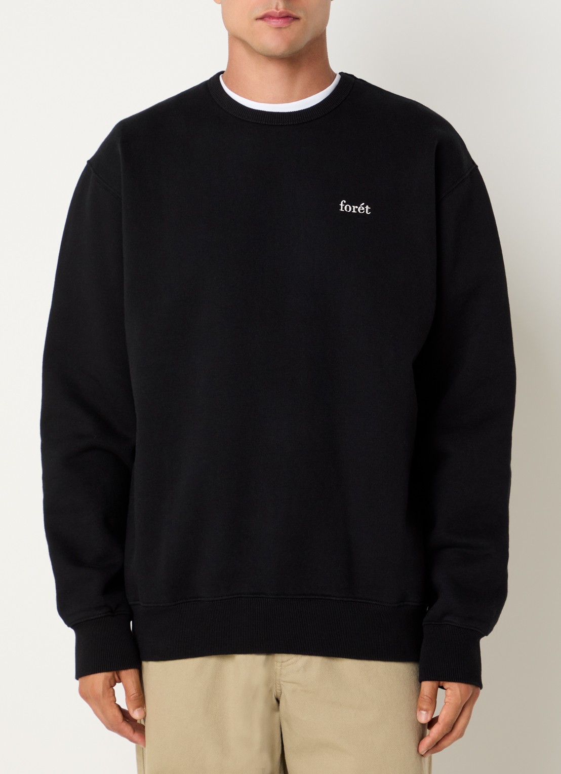 forét Noon sweater met logoborduring - detail 4 zwart