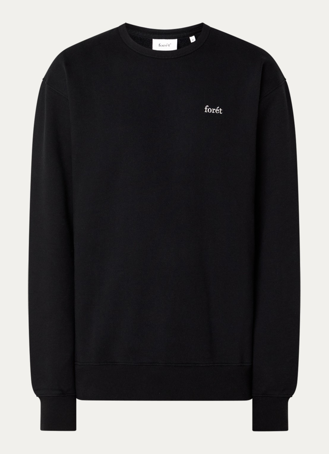 forét Noon sweater met logoborduring - voorkant 2 zwart
