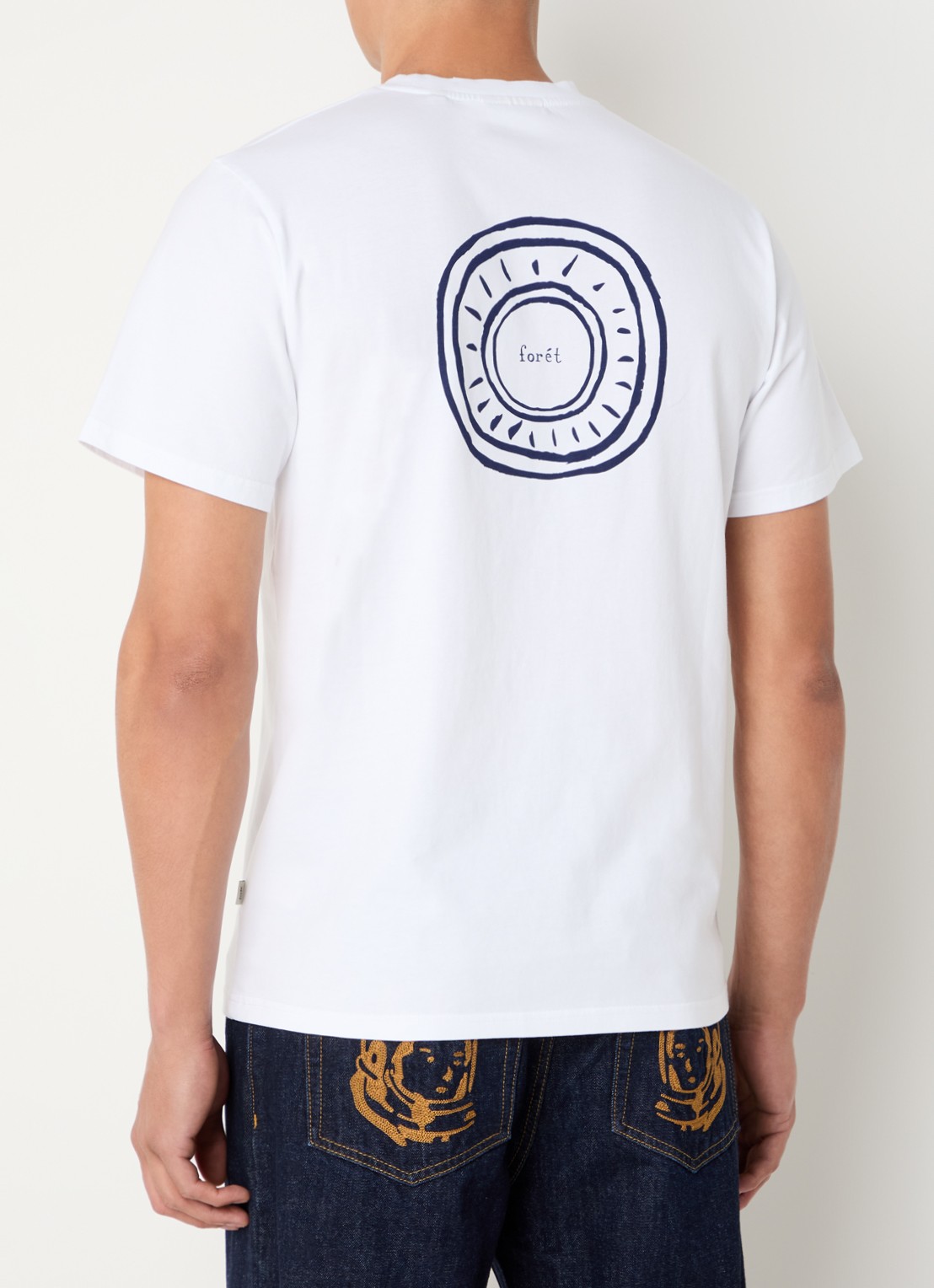 forét Nova T-shirt van  katoen met logo- en backprint - achterkant 4 wit
