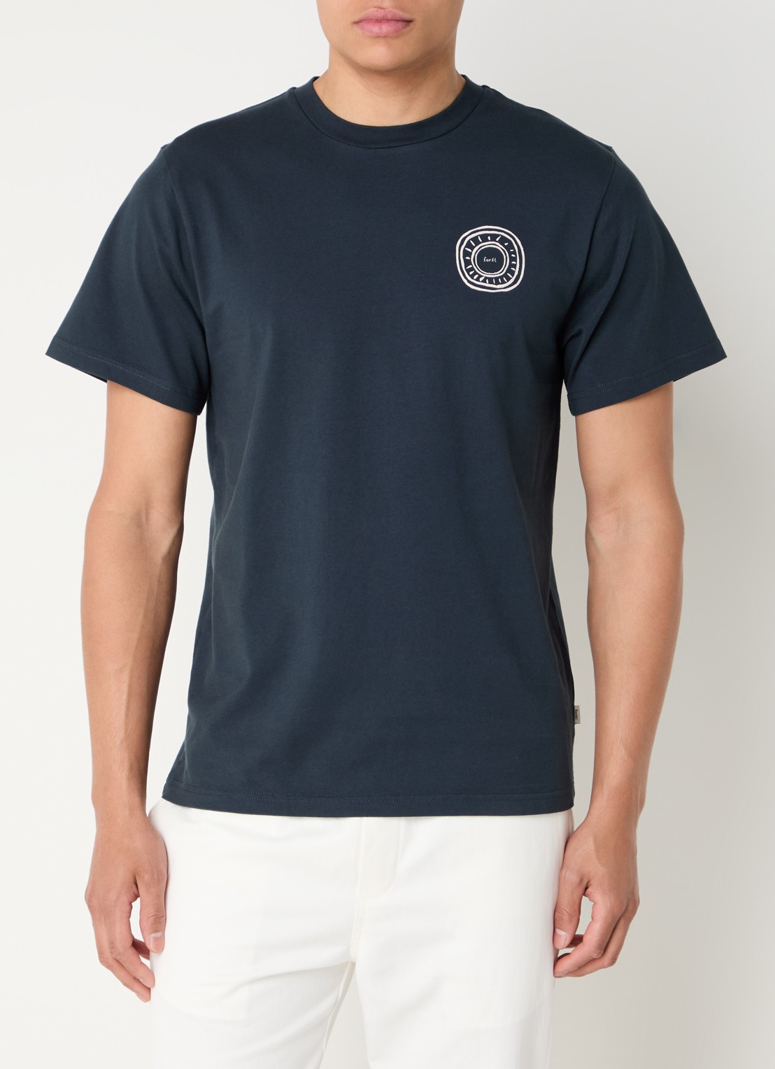 forét Nova T-shirt van  katoen met logo- en backprint - detail 4 indigo